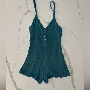Cleobella Teal Romper with Button Detail - Size S